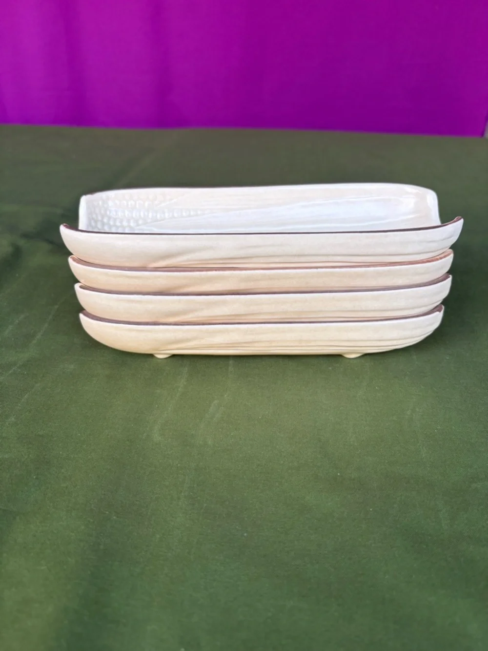 Pfaltzgraff Corn on the Cob Dishes Set of 4 USA Vintage Ceramic